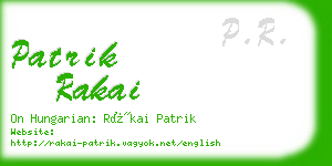 patrik rakai business card